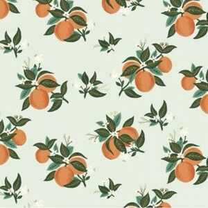 Gorgeous Citrus Print Gold Metallic Fabric